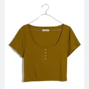 Madewell Ribbed Henley Baby Tee - Women's Size XL